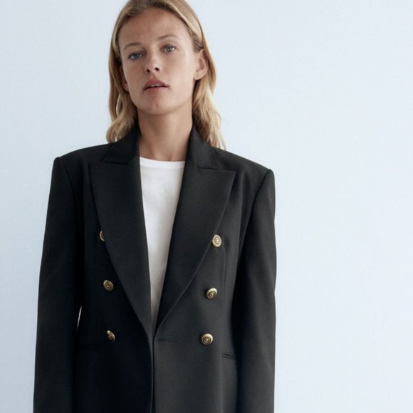 Zara Tailored Double Breasted Blazer
